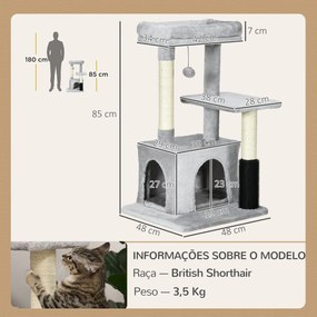 PawHut Arranhador para Gatos Médios Altura 85 cm Arranhador para Gatos