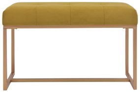 Banco 80 cm veludo mostarda