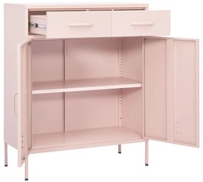 Armário de arrumação aço 80x35x101,5 cm rosa