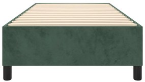 Estrutura de cama sem colchão 90x200 cm veludo verde-escuro