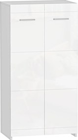 Sapateira Armário para Sapatos Moderno com Prateleiras Ajustáveis para 10 Pares de Sapatos 55x36x108 cm Branco Brilhante