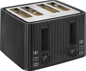 HOMCOM Torradeira de 4 Ranhuras Largas 7 Níveis de Torragem Função Descongelar Aquecer e Cancelar Bandeja Removível Preto | Aosom Portugal