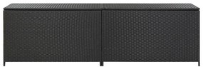 Caixa de arrumação para jardim 200x50x60 cm vime PE preto