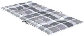 Almofadões lombares cadeiras jardim 4pcs oxford xadrez cinza