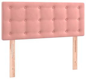 Cabeceira de cama c/ luzes LED veludo 100x5x78/88 cm rosa