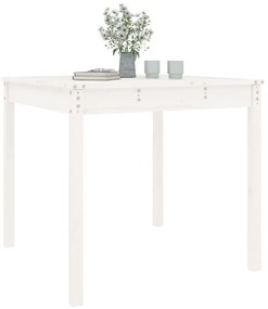Mesa de jardim 82,5x82,5x76 cm madeira de pinho maciça branco