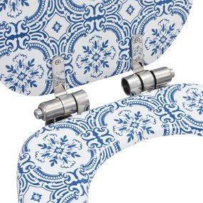 Assentos sanita 2 pcs tampas fecho suave MDF design porcelana