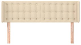 Cabeceira de cama c/ abas tecido 147x16x78/88 cm creme