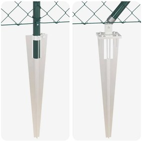 Conjunto de Postes de Cerca Verde 1.6 x 10 m Aço Galvanizado