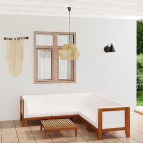 vidaXL 6 pcs conjunto lounge de jardim c/ almofadões acácia maciça