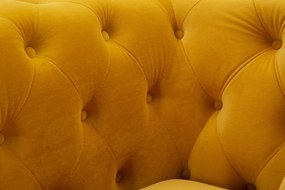 Poltrona Emy Mustard com Almofada - Madeira e Veludo Mostarda com Pern