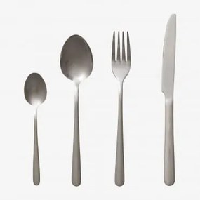 Conjunto De Talheres Em Aço Inoxidável 16 Peças Sornia Cinza Cromado - Sklum