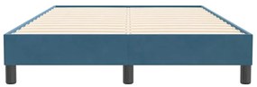 Box Cama de primavera sem Colchão Azul Escuro 120x210 cm Veludo