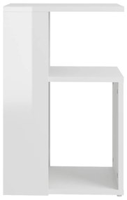 Mesa de apoio 36x30x56 cm contraplacado branco brilhante
