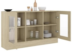 Aparador Vitrine Real de 120 cm - Carvalho - Design Moderno