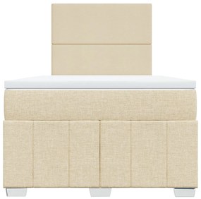 Cama boxspring com colchão 120x190 cm tecido cor creme