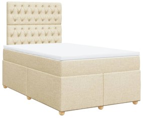 Cama boxspring com colchão 120x190 cm tecido cor creme