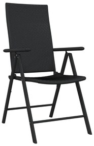 7 pcs conjunto de jantar para jardim preto