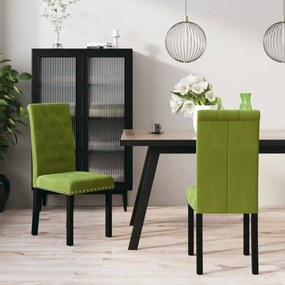 vidaXL Cadeiras de jantar 2 pcs veludo verde-claro