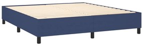 Estrutura de cama sem colchão 160x200 cm tecido azul