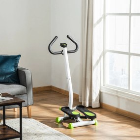 Máquina de Step Stepper Fitness em Casa com Tela LCD Alça e Pedais Antiderrapantes para Ginásio 55x44x108 cm Branco