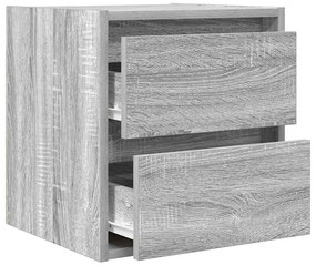 Mesas de cabeceira de parede 2 pcs 38x34x40 cm cinzento sonoma