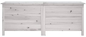 Caixa arrumação para jardim 150x50x56,5 cm abeto maciço branco