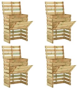 Caixa de compostagem ripada 4 pcs 80x50x100cm pinho impregnado