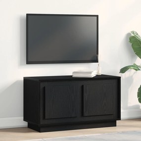 Armário de TV vidaXL Preto Carvalho 80x35x45 cm Madeira Engenharia