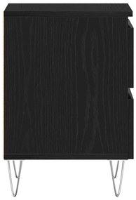 Mesa de cabeceira vidaXL Preto Carvalho 40x35x50 cm Madeira de engenha