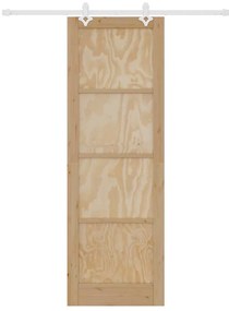 Porta Deslizante vidaXL com Conjunto de Ferragens 78x232 cm Madeira Só