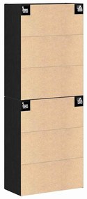 Armários 2 pcs em Carvalho Preto 69,5x34x180 cm em Madeira de Engenhar