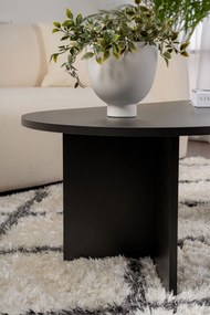 Mesa de Centro "Sable" – Preto , 105x65x40 cm, Design Acolhedor