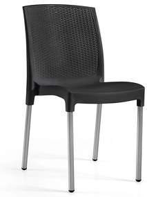 Cadeira Silvy Preto – Polipropileno – Conjunto com 4 cadeiras