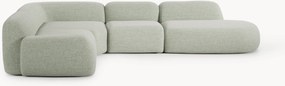 Sofá de canto modular XL em bouclé com chaise longue Wolke