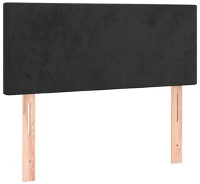 Cama com molas/colchão 90x200 cm veludo preto