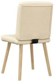 Cadeiras de jantar 2 pcs tecido cor creme