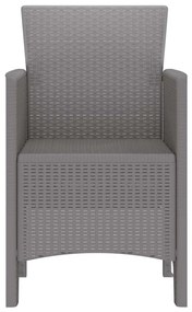 Cadeiras de Jardim 4 pcs Cinzento-claro 53 x 49 x 85 cm