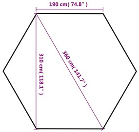 Tenda Pop-Up Hexagonal 4x3m - Cinzento