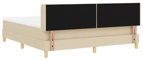 Cama Box Spring com Colchão em Tecido Creme, 180x200 cm