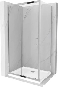 Mexen Apia cabine de duche de correr 120 x 90 cm, transparente, cromada + base Flat - 840-120-090-01-00-4010