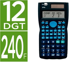 Calculadora Cientifica Xf32 12 Digitos 240 Funções com Tampa Solar e Pilhas Cor Azul 156x85x20 mm