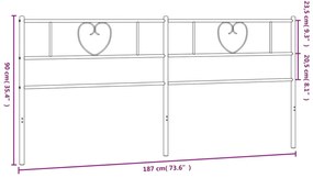 Cabeceira de cama 180 cm metal branco