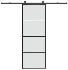 vidaXL Porta deslizante c/ conj. ferragens 76x205cm vidro ESG/alumínio