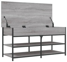 Banco sapateira 100x42,5x50cm derivados madeira cinzento sonoma