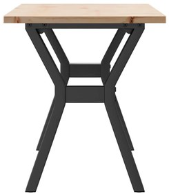 Mesa de centro estrutura em Y 110x40x45cm pinho e aço