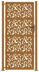 Portão de jardim 105x205 cm design de folha de aço resistente