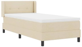 Cama Box com Colchão Creme, 100x200 cm, Tecido