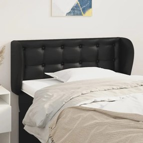 Cabeceira de cama c/ abas couro artificial 93x23x78/88 cm preto