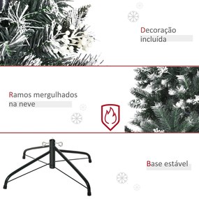 HOMCOM Árvore de Natal 150 cm Árvore de Natal Automática com 378 Ramos